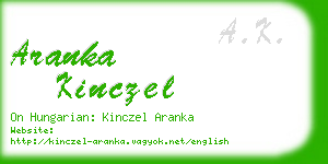 aranka kinczel business card